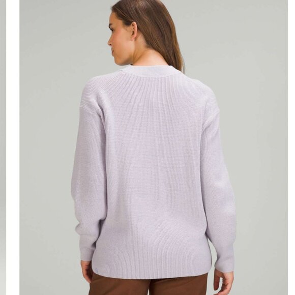 Lululemon Merino Wool-Blend Ribbed Crewneck Sweater in Faint Lavender size 8 - Picture 11 of 11